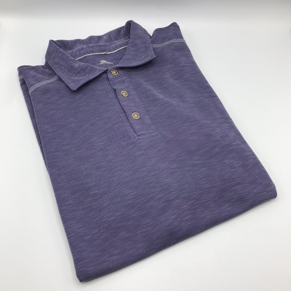 Tommy Bahama's Men's XL Purple Polo Shirt Short Sleeve
